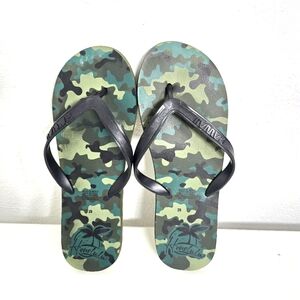 Men's Honolulu Hawaii Camo Print Thong Flip Flops Sandals Sz 11 (29)